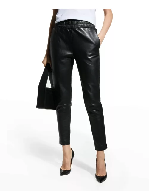 Nineta Cropped Leather Trouser