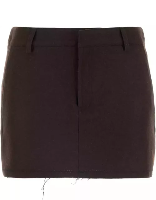 Gimaguas Brown Flannel Poppy Mini Skirt