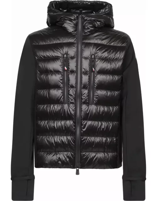 Moncler Grenoble Black Down Hoodie Cardigan