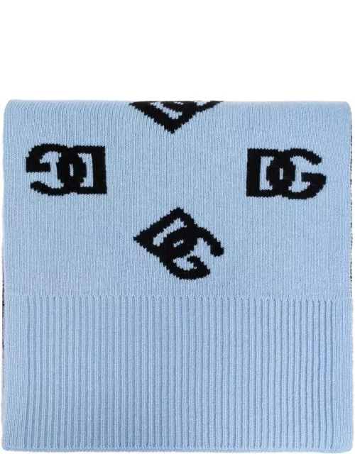 Dolce & Gabbana Dg Logo Intarsia Knitted Scarf