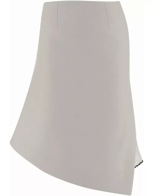 Sacai Melton Asymmetric-cut Midi Skirt