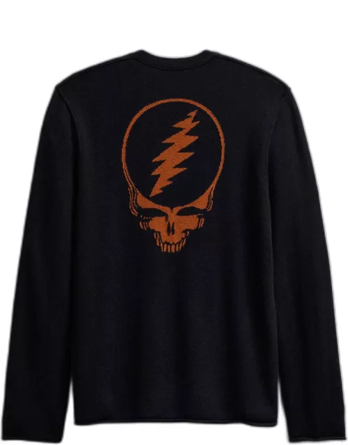 Men's Grateful Dead Recycled Cashmere Sweater - Black/Burnt Orange