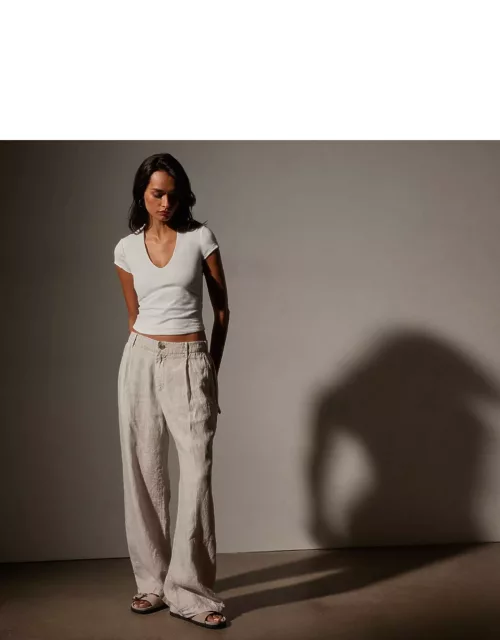 Linen Pleated Pant - Salt Pigment