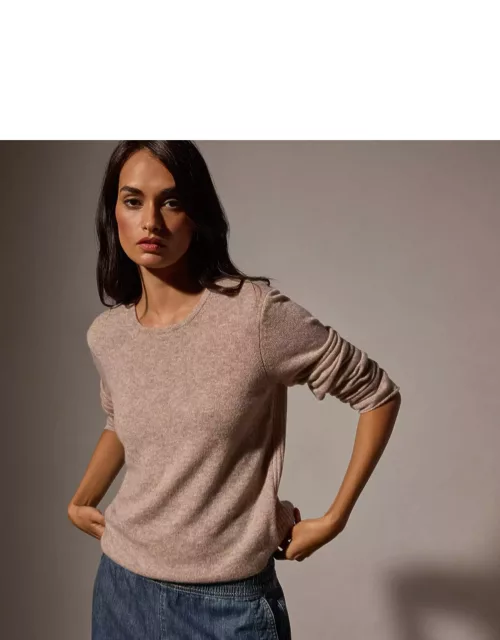 Soft Featherweight Cashmere Crew Neck Sweater - Coyote