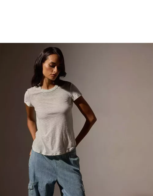 Sheer Slub Crew Neck Tee - Frost