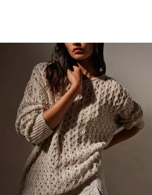 Cotton Linen Textured Sweater - Natura