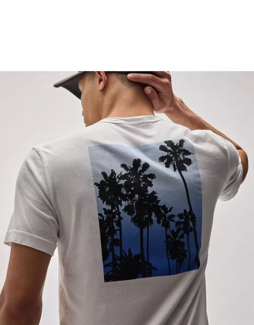 Ombrè Palms Graphic Tee - White/Blue