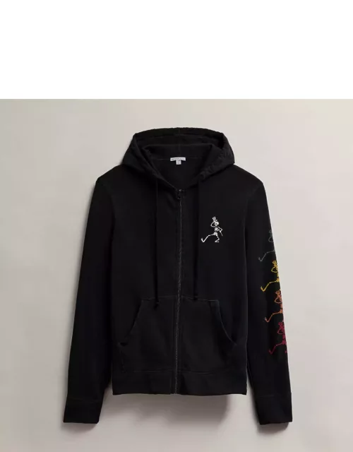 Men's Grateful Dead Dancing Skeleton Full Zip Hoodie - Black