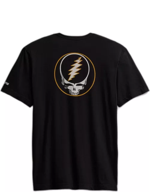 Men's Grateful Dead Lightning Bolt Short Sleeve Tee - Black/Cadmiu