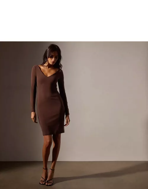 Stretch Lotus Ribbed Dress - Americano