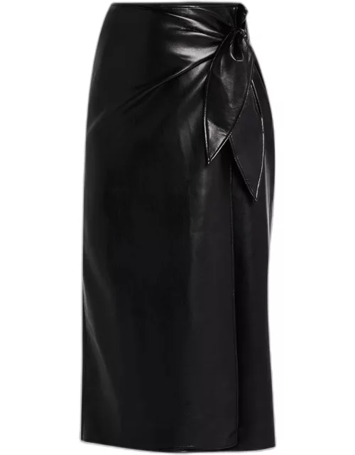 Ogden Faux Leather Wrap Skirt