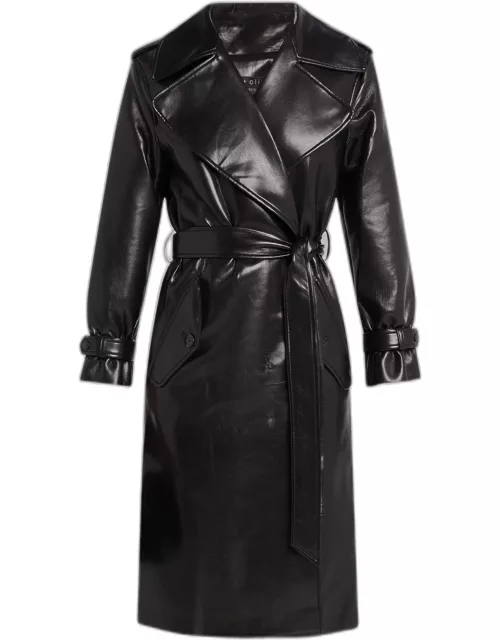 Nevada Vegan Leather Trench Coat