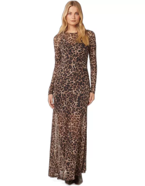 Forever New Women's Libby Mesh Midi Dress in Textured Leopard