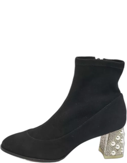 Sophia Webster Black Suede Felicity Mid Ankle Boot