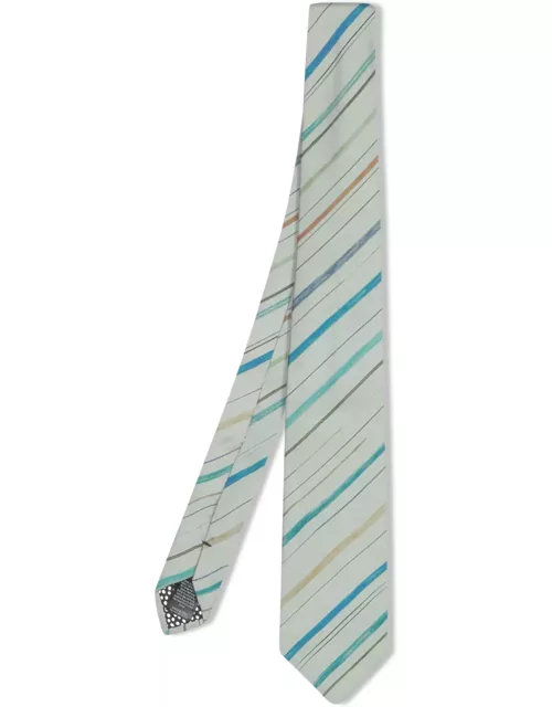 Paul Smith Stripes Pencil Sage Green Tie