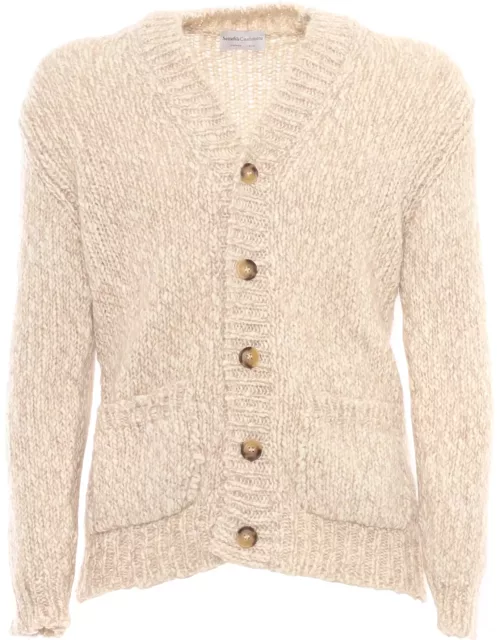 Settefili Cashmere Macro Tweed Cardigan Over Fit