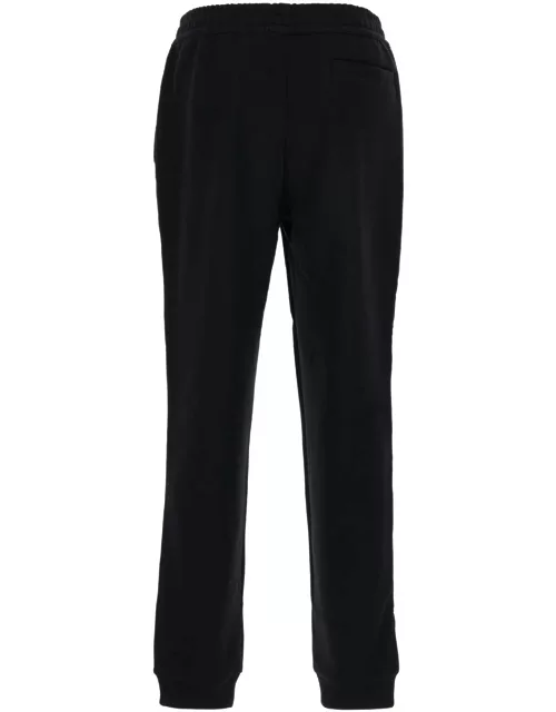 Burberry Black Pants With Elastic Waist And Logo Lettering On The Side In Cotton Man