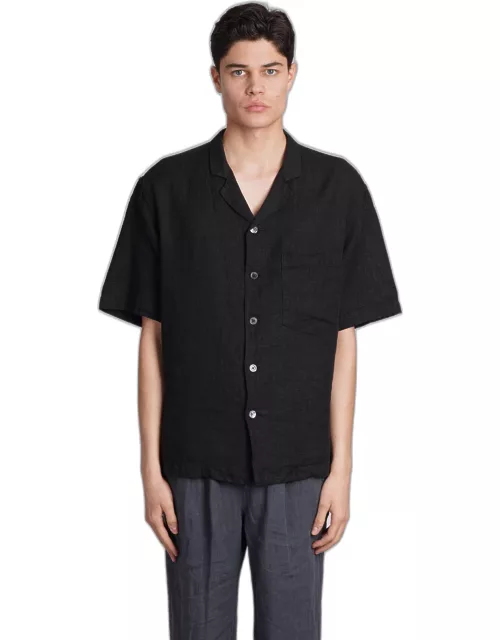 Barena Bagolo Shirt In Black Linen