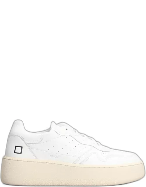 D. A.T. E. Step Sneakers In White Leather