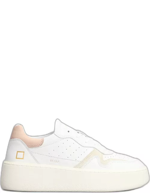 D. A.T. E. Step Sneakers In White Leather