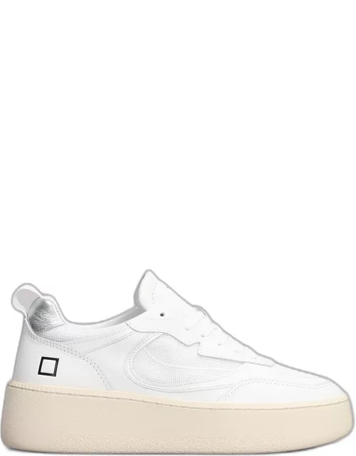 D. A.T. E. Step Sneakers In White Leather