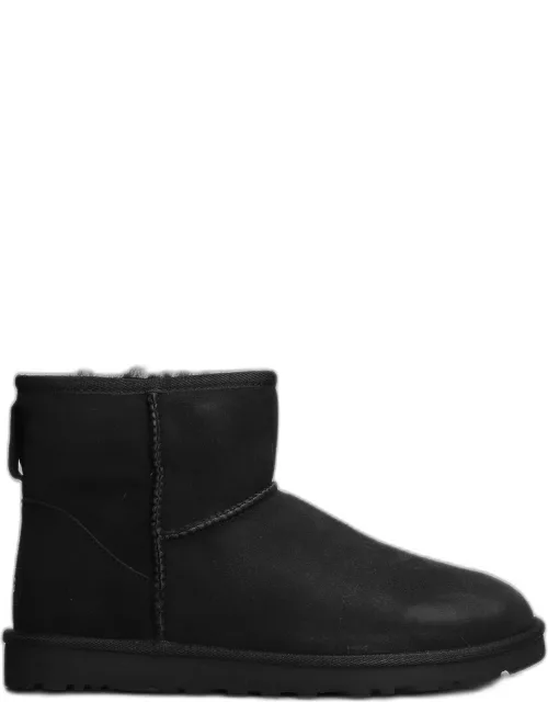 UGG Classic Mini Low Heels Ankle Boots In Black Suede