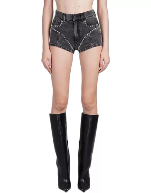 Mugler Shorts In Grey Cotton