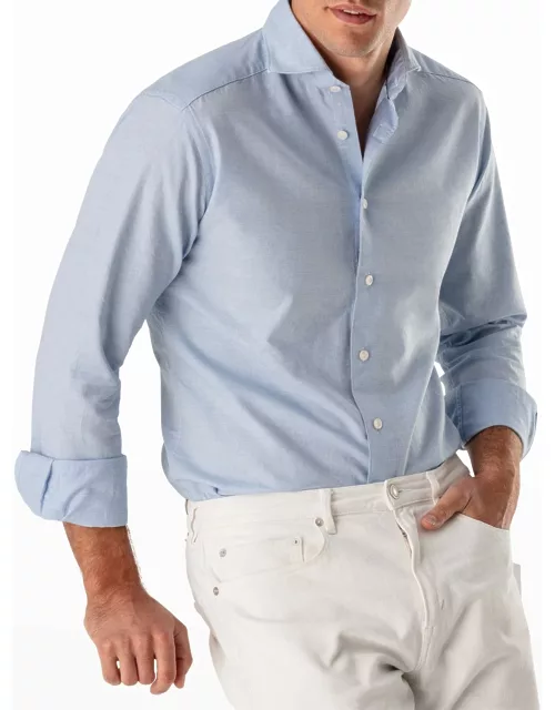 Men's Contemporary-Fit Soft Cotton/Silk Dress Shirt