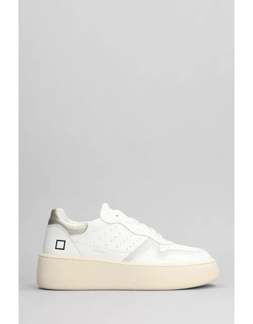 D. A.T. E. Step Sneakers In White Leather