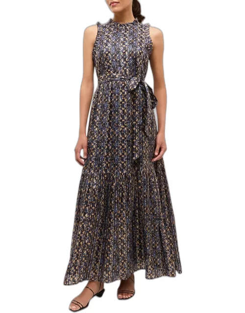 Alice Abstract-Print Ruffle Maxi Dres