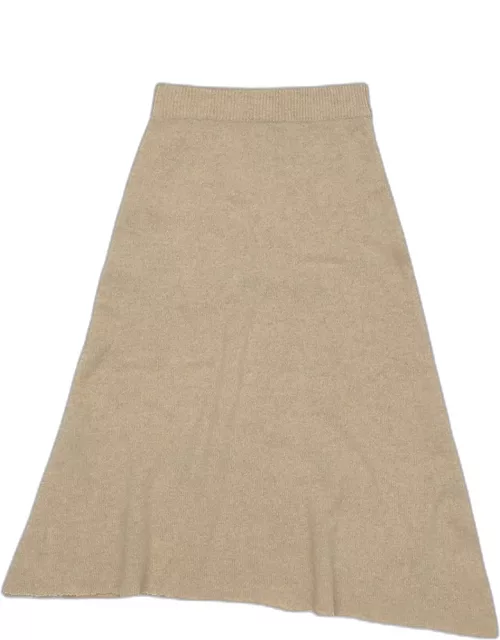 Asymmetric A-Line Brushed Wool Skirt