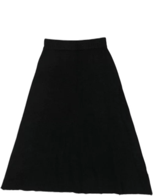 Asymmetric A-Line Brushed Wool Skirt