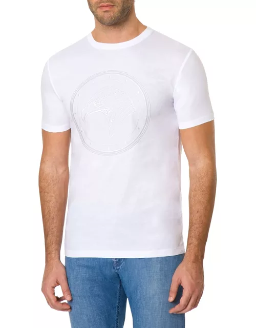 Men's Embroidered Eagle Crewneck T-Shirt