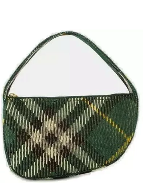 Burberry Checked Zipped Mini Knitted Tote Bag