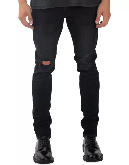 Men's P002 Black Repair Slim Jean