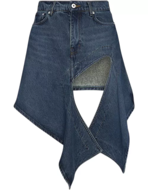 Y/Project Cut Out Denim Miniskirt