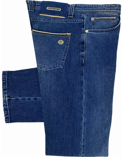 Men's Medium-Wash Jeans w/ Contrast Tri