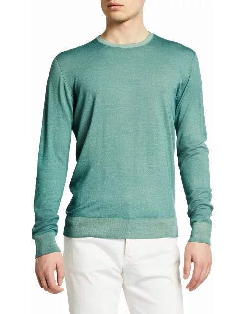 Men's Garment-Washed Wool Sweater