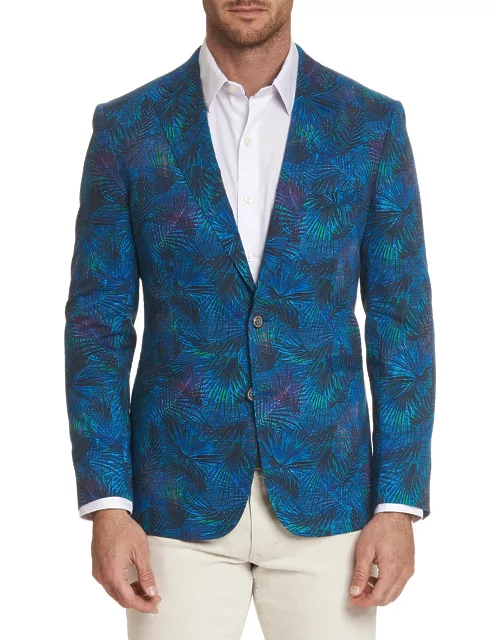 Men's Kalman Floral-Print Two-Button Jacket