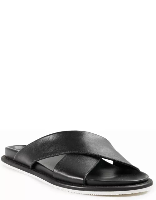 Men's Punta Crisscross Leather Slide Sandal