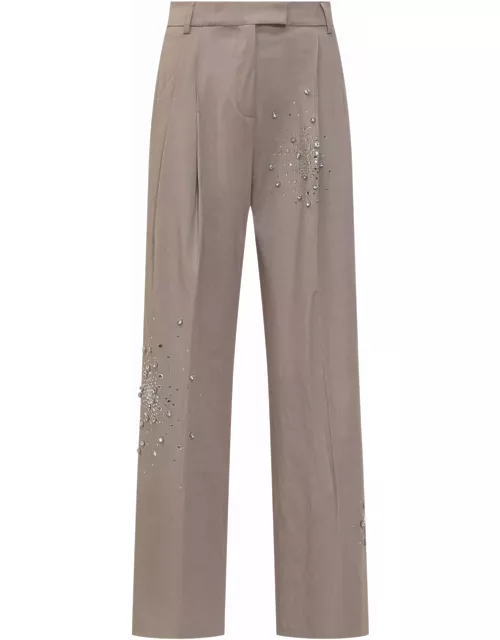 Des Phemmes Trousers With Rhinestone