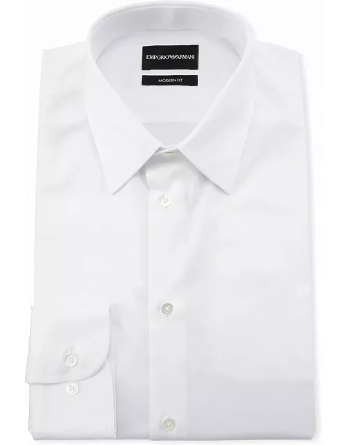 Men's Modern-Fit Cotton-Stretch Dress Shirt, White