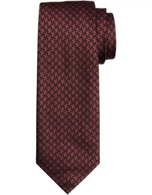 Men's Woven Houndstooth Silk Tie