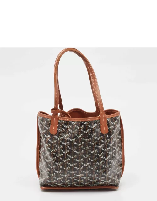 Goyard Brown Goyardine Coated Canvas Mini Reversible Anjou Tote