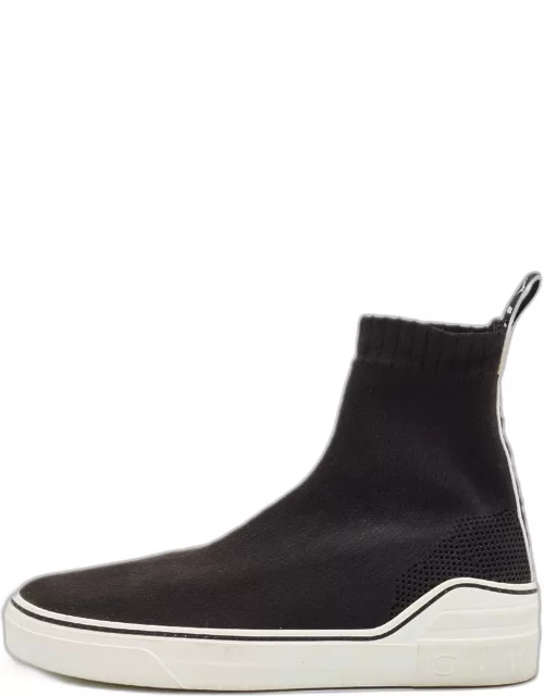 Givenchy Black/White Knit Fabric George V Slip On Sneaker