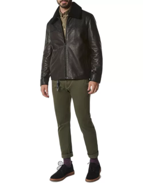 Men's Truxton Leather/Shearling Jacket