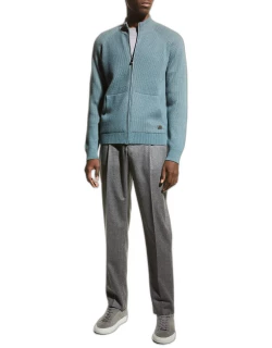 Men's Ribbed Full-Zip Sweater