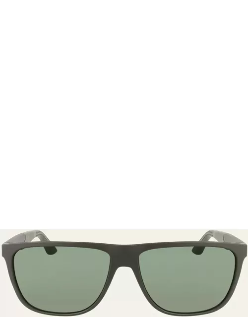 Men's Gancini Flat-Top Navigator Sunglasse