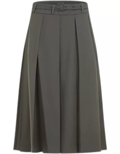 Patou Signature Pleated Midi Skirt