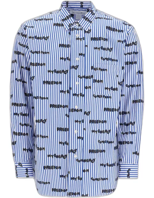 COMME DES GARCONS SHIRT striped printed shirt